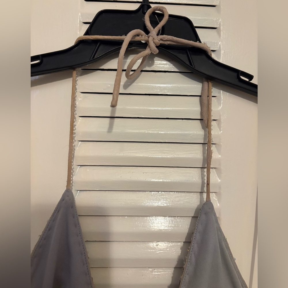 SCALA Y2K Silver Sequin halter Dress - Picture 9 of 12